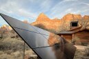 Solar panels capture sunlight at Zion National Park in southwest Utah, Feb. 27, 2026.