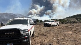 El Iron Fire arde cerca de Eureka, Utah, 20 de junio de 2026. (Kelly Wickens/Utah Forestry, Fire State Lands vía AP)
