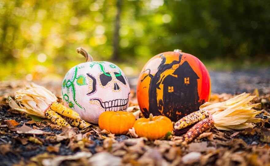 Dia De Los Muertos and Spooky House pumpkins