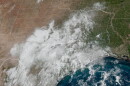A jumble of clouds floats over lower Texas on Oct. 12, 2026