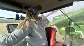 Emily Hutchinson in the final weeks of soybean harvest season at her family's farm in Middle Tennessee.