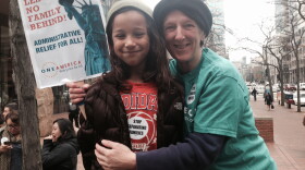 Mary September, a teacher in Edmonds, with her son Soloman, 8.