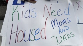 A sign from the housing vigil in Washtenaw County.
