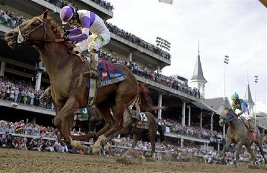 Jockey Mario Gutierrez rides I'll Have Another to victory in the 138th Kentucky Derby horse race at Churchill Downs Saturday, May 5, 2012, in Louisville, Ky.