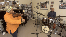 Regina Carter and Alvester Garnett perform at home. CREDIT: YouTube / Courtesy of the artist