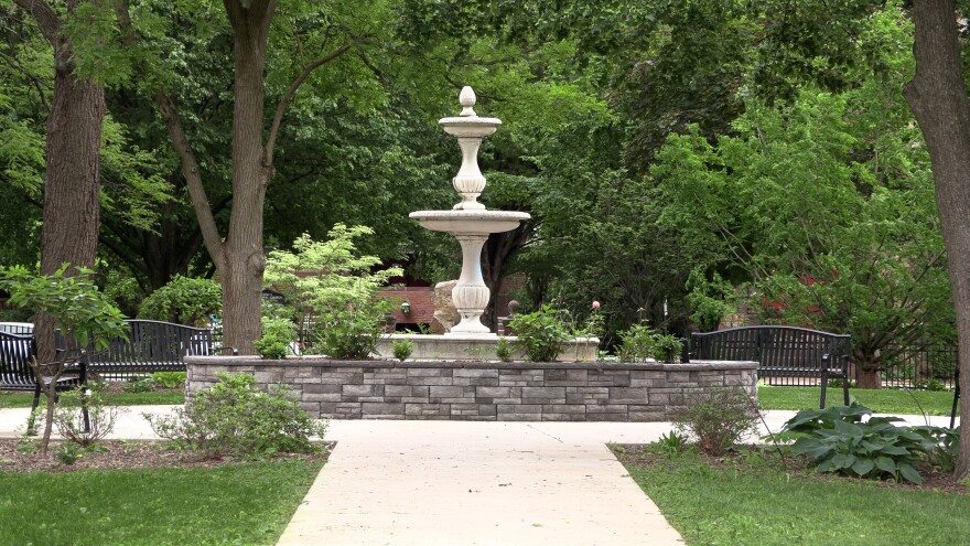 A water fountain was added to Way's Garden in 2013, at the garden's 100th anniversary.