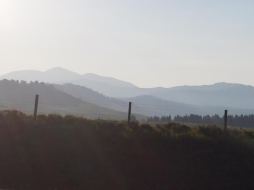 Smoke from the Bacon Rind Fire fills the sky, July 26, 2018.
