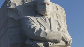 The Martin Luther King, Jr. Memorial is seen Monday, Aug. 22, 2011 in Washington, ahead of its dedication next weekend. (AP Photo/Charles Dharapak)