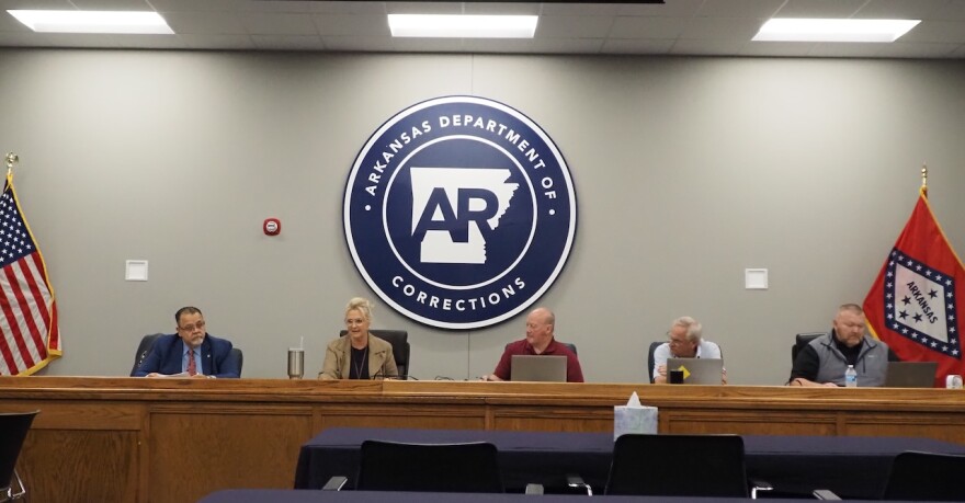 Members of Arkansas’ Post-Prison Transfer Board convene for a special-called meeting on June 5, 2024.