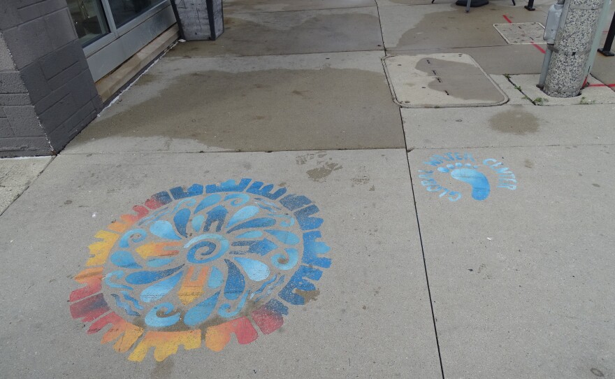 Mandala at intersection of 1st Street and Pittsburgh.