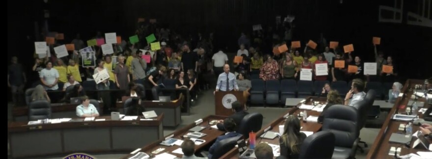 Dozens of animal care supporters attended the meeting at the City County Building.