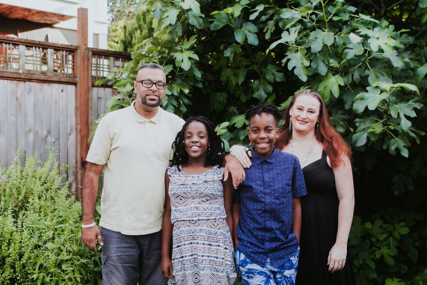Rebecca Ross Russell and her family. She is a resident of Connecticut who lives and works in Tanzania.
