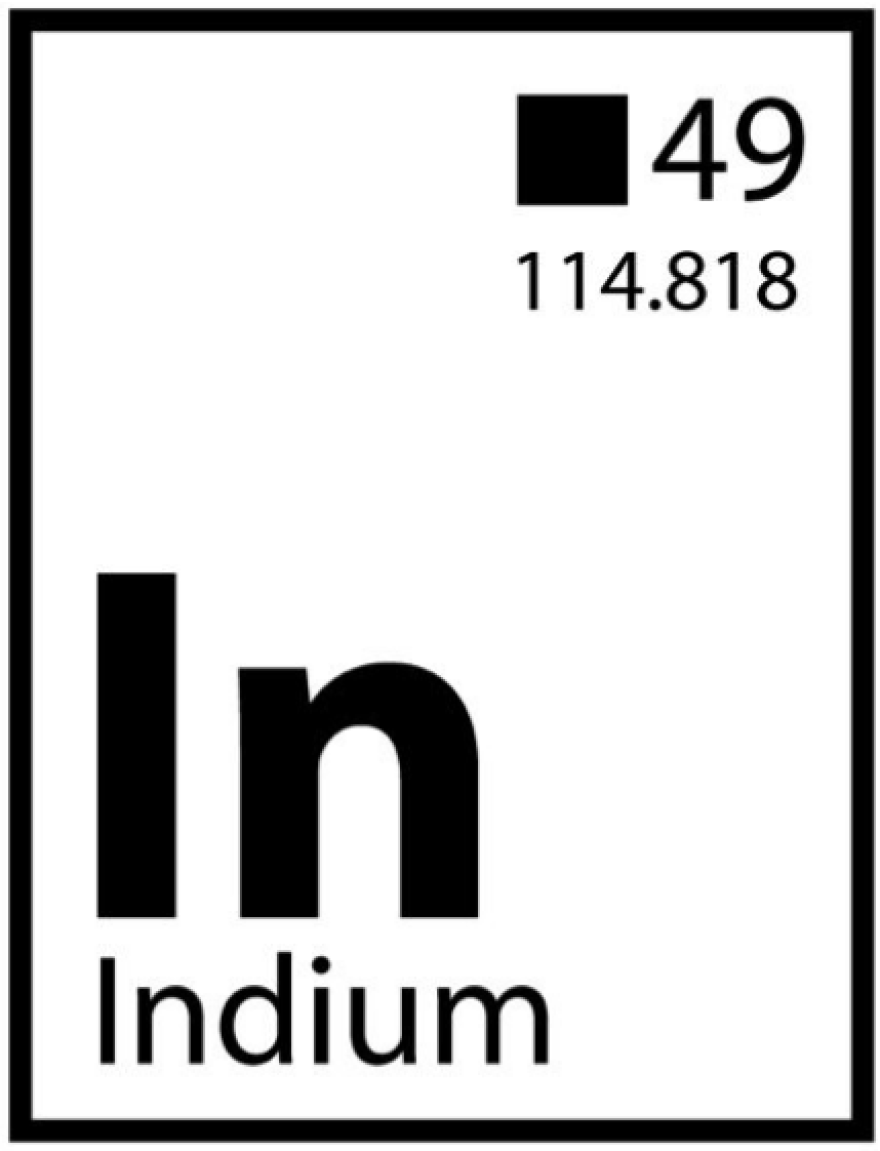 Demockratees T-shirt design showing the element Indium (play on the word Indian) with the atomic number 49. Coincidentally, Red Corn says, "49"s are a colloquial name for Indian after-parties with singing and dancing.