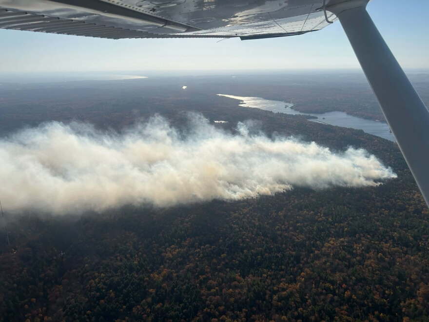 Aerial photo of the Ridge Fire taken from a DNR plane