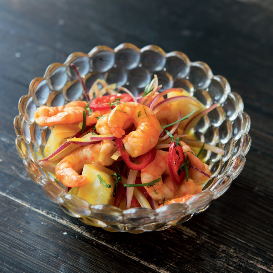 Hot stone shrimp, another ceviche featured in <em>Peru: The Cookbook</em> by Gastón Acurio.