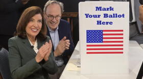 Gov. Kathy Hochul and First Gentleman William Hochul cast their ballots in Buffalo on the first day of early voting, Saturday, Oct. 24, 2026.