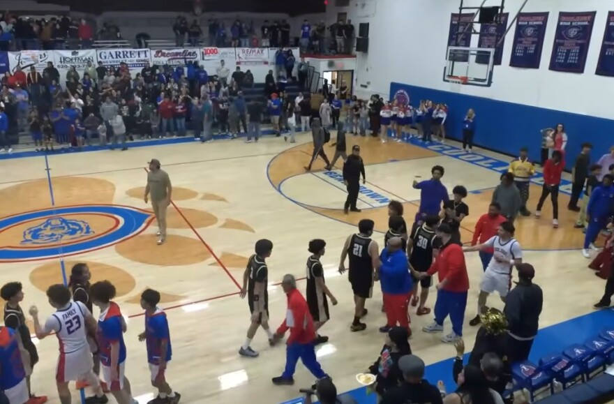 A screenshot from Coolidge High School Athletics YouTube live stream of the playoff game between Chinle High School and Coolidge.