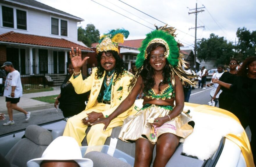 Ernie and Antoinette K-Doe in a Treme neighborhood parade in 2000<em>.</em>