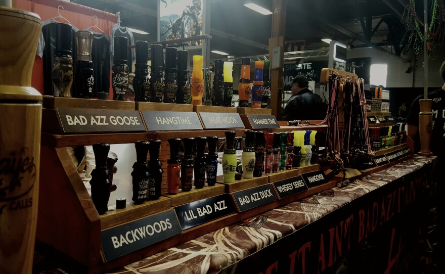 Duck and goose callers for sale at the NRA's Great American Outdoor Show in Harrisburg, Pa.