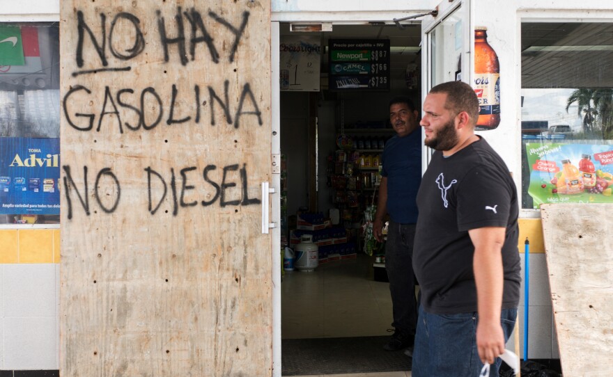 Gas station manager Carlos de Armas says, "The problem is communication. We don't know where the truck is."