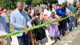 City leaders at the Greenway ribbon-cutting 