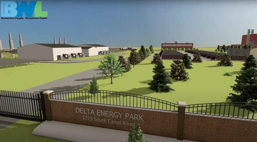 Conceptual rendering of BWL's Delta Energy Park where some of the utility's renewable energy and battery storage will be built.