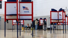 Voters cast their ballots for the August 4 primary election inside of Saginaw United high school.