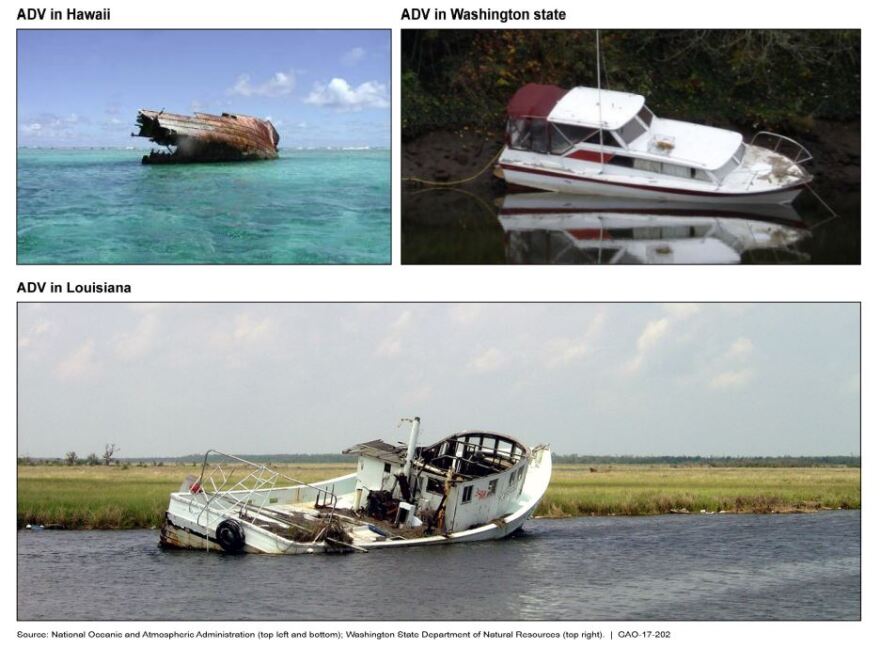 A federal website shows abandoned boats are a problem nationwide.