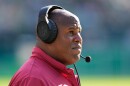 Washington Commanders offensive coordinator Eric Bieniemy watches from the sidelines during an NFL football game, Oct. 1, 2023, in Philadelphia.