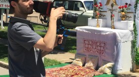 Director Joseph Puleo shoots a scene from his documentary "America's Last Little Italy: The Hill." 