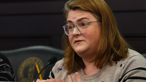 FRANKFORT, Feb. 21 – Rep. Lindsey Burke, D-Lexington, asks a question on House Bill 47, an act related to religious liberty, in Wednesday’s House Judiciary Standing Committee.
