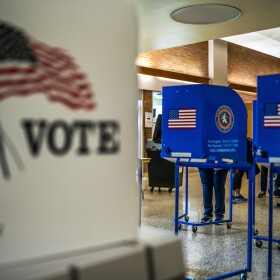 A voting center is pictured during early voting.