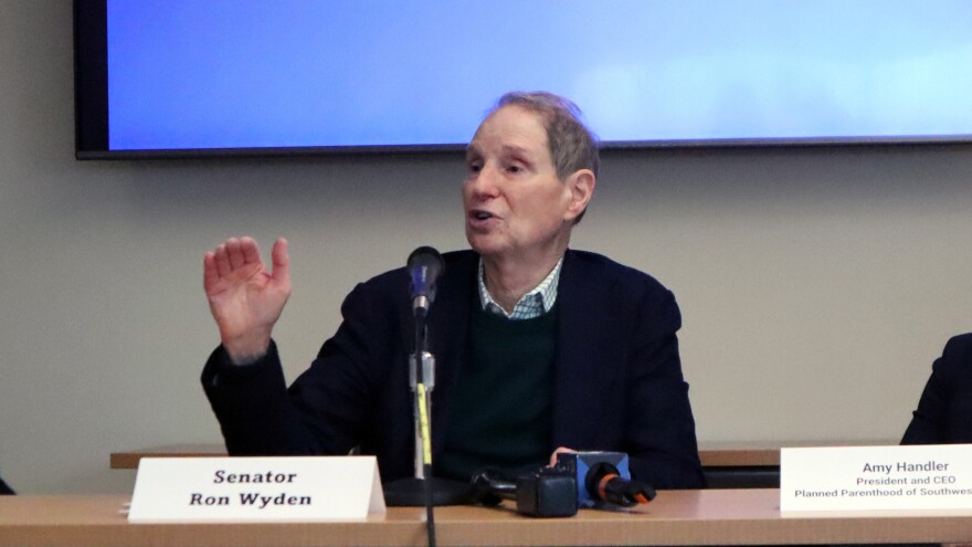 Ron Wyden speaks at a roundtable discussion on Jan. 21, 2026.