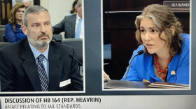 Left to Right-Grayson County Jailer Jason Woosley-Louisville Representative Sarah Stalker