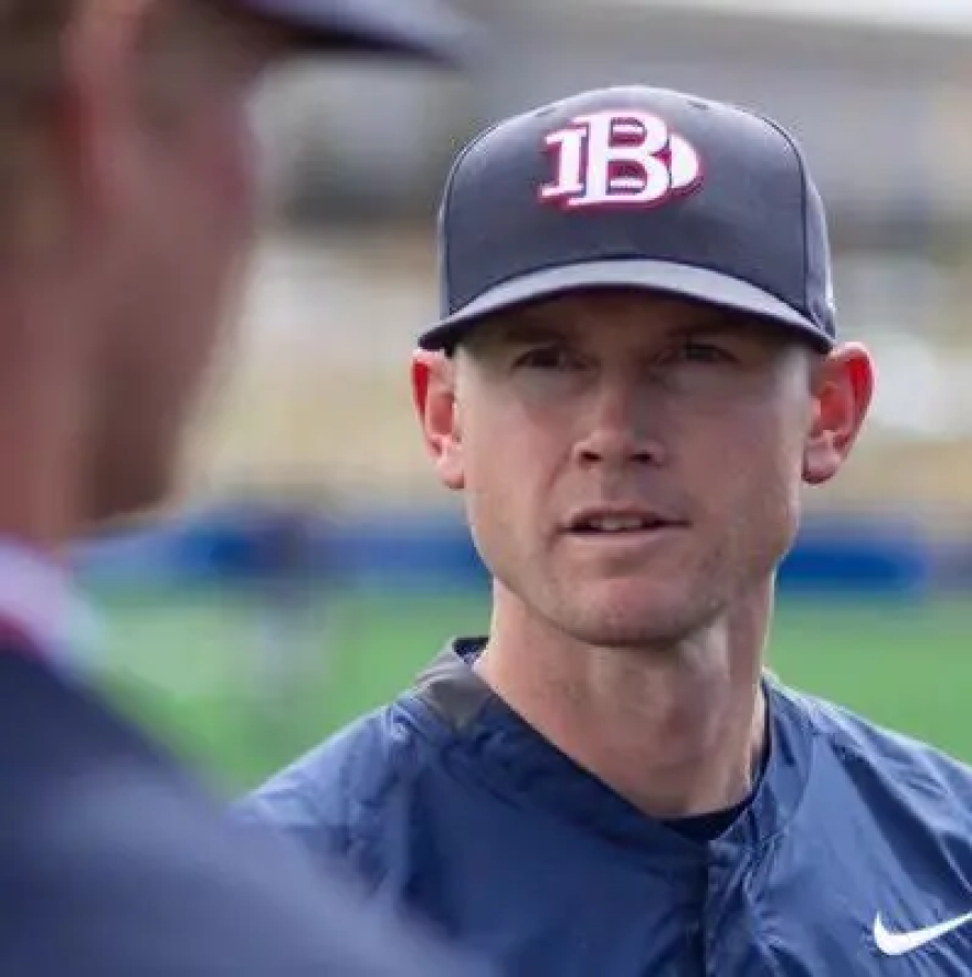 Cale Johnson as pitching coach in his most recent university, Dallas-Baptist