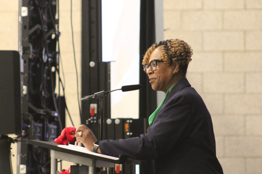 Springfield Public Schools Superintendent Dr. Grenita Lathan speaks at the State of the Schools event in Springfield, Mo. on August 6, 2026.