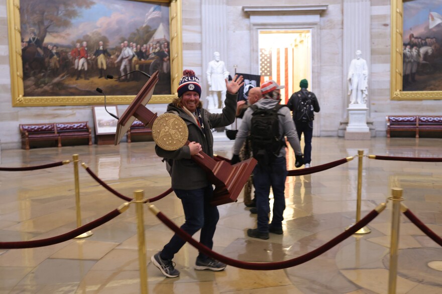 Protesters in the U.S. Capitol Building.