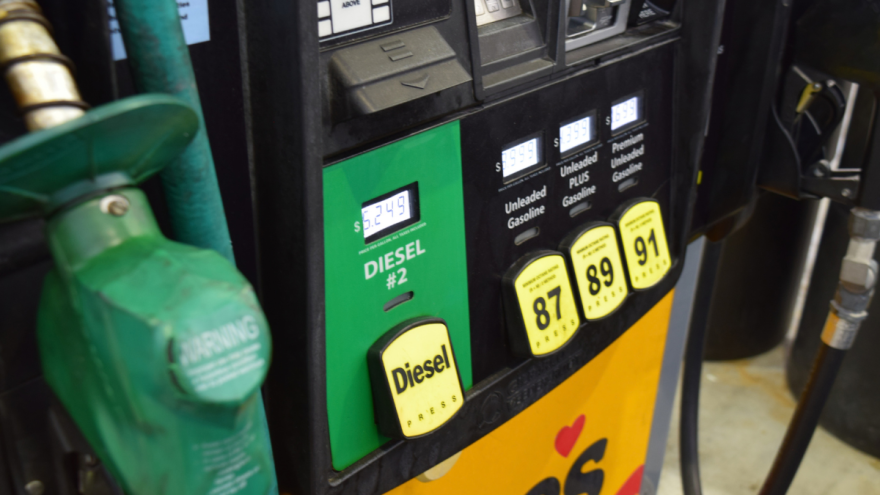Diesel sold for $6.249 a gallon at a Kansas City area truck stop as prices across the Midwest recently reached record highs.