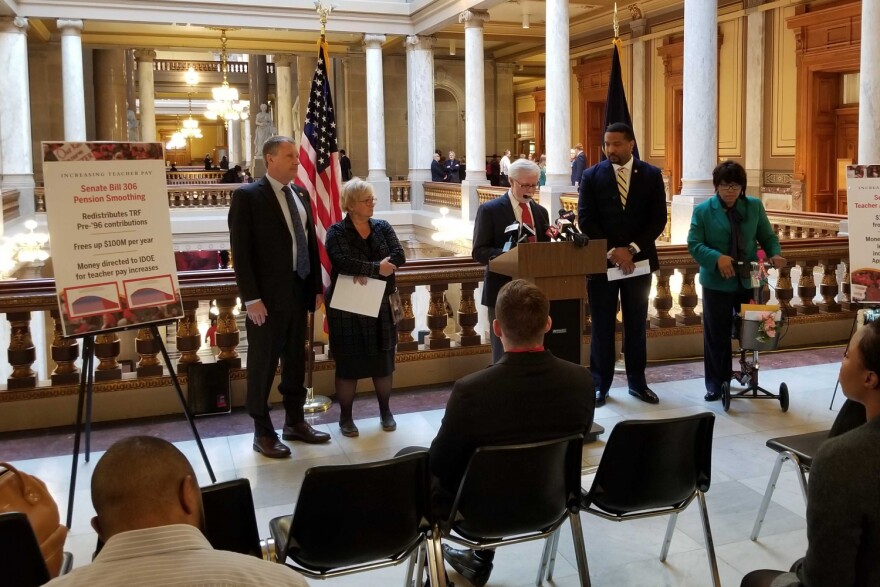 Senate Democrats discuss their proposals to increase teacher pay in the 2020 session.