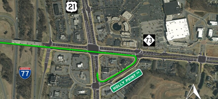 No left turns will be allowed onto US 21 from NC 73