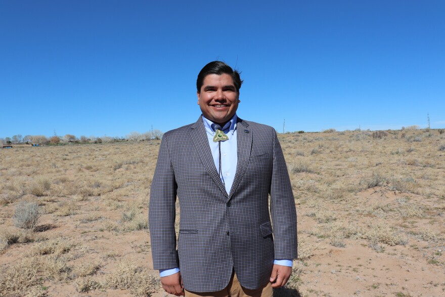 Mark Cruz, senior Health and Human Services advisor and citizen of the Klamath Tribes, poses for a portrait at the Pueblo of Sandia, in central New Mexico, near Albuquerque, on Friday, March 13, 2026.