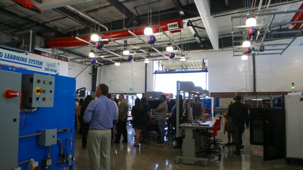 After the ribbon cutting, folks milled about the Workforce Accelerator, checking out all the learning systems and technology that Wellton students will be using.