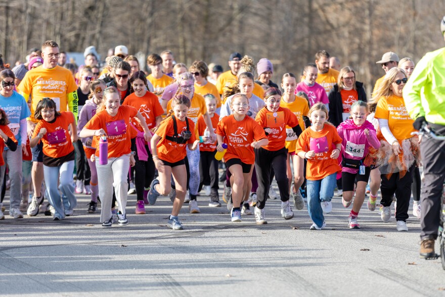 Runners participating in the Girls On The Run Fall 2025 5K. It is one of two major events put on by the organization annually.