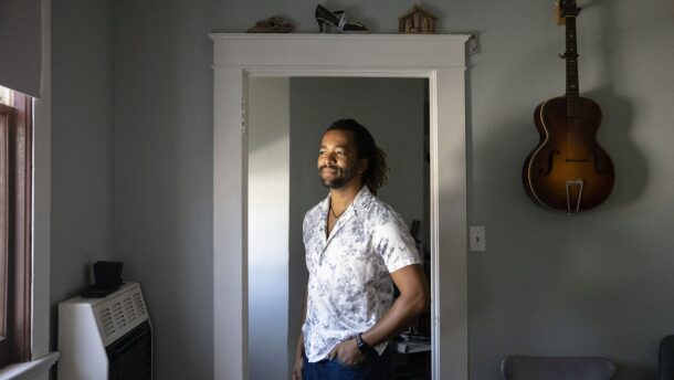 Musician Nelson Williams at his home in New Orleans on July 29, 2025.
