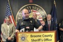 Broome County Sheriff Fred Akshar giving one of several updates about the salmonella outbreak in the county jail.