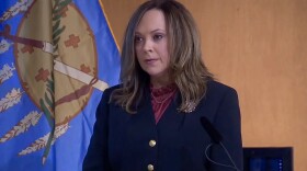 Oklahoma State Auditor & Inspector Cindy Byrd speaks at a press conference on October 1, 2020.