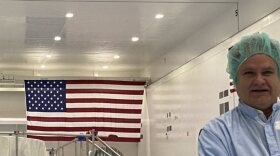 Dr. Ben Malphrus, Exec. Director of MSU Space Science Center with the Lunar Icecube satellite