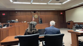 With her back to the camera-Brenda Monarrez and her attorney Ed Cooley during the Oct hearing