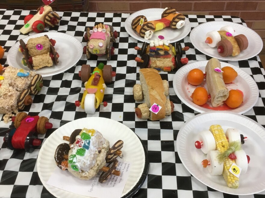 some of the edible cars on plates