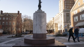 A statue of William Penn stands at Welcome Park in Philadelphia, Monday, Jan. 8, 2024. 